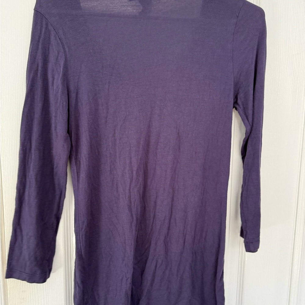 Design History Deep Purple Ruched Long Sleeve Top - Picture 4 of 4